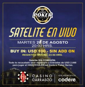 ¡Llegó el Día! Satélite en vivo hoy 20:00 Hrs en Sofitel para el High Roller de USD 150.000 GTD de Codere! 💣 93A340B6 96FC 40D5 8C85 B128CF26C638